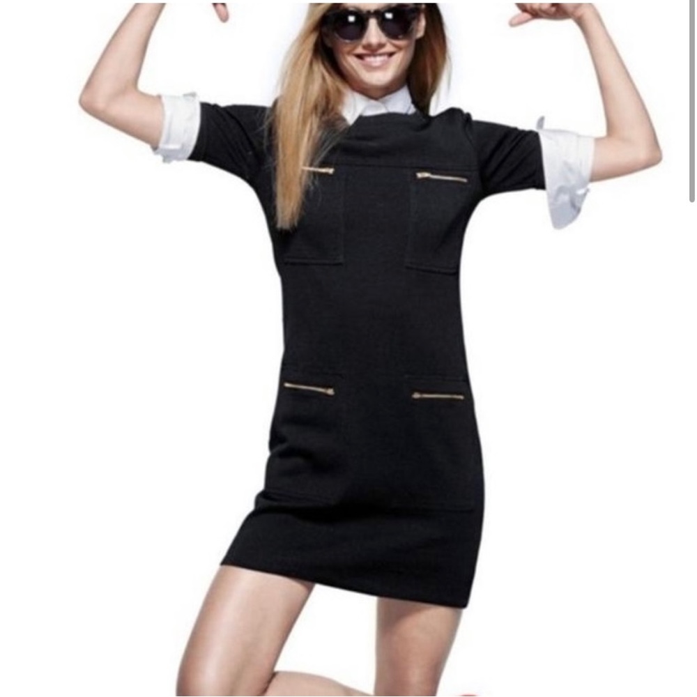 J.Crew Black Zip Shift Dress